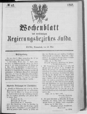 No. 42., Ausgabe vom 23. Mai 1868