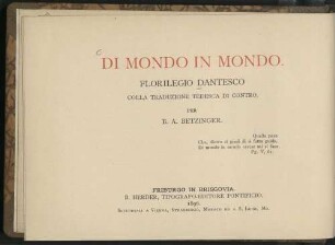 Von Welt zu Welt : ein Dante Alighieri-Album