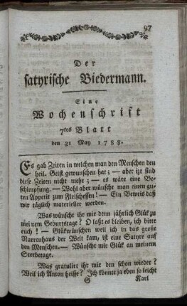 7. Blatt den 31. May 1788