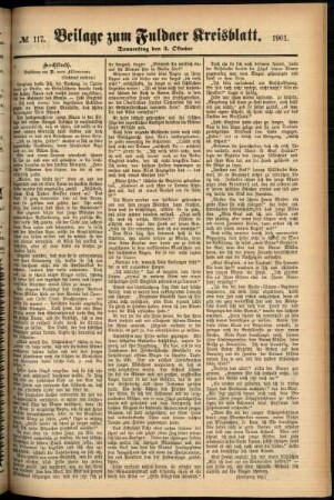 Zweite Ausgabe vom Donnerstag, den 03. Oktober 1901.