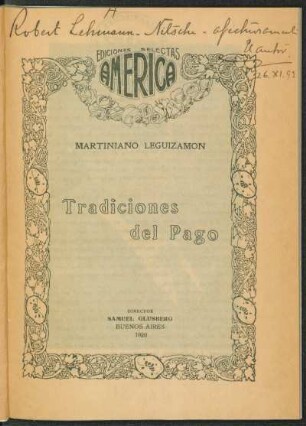 1920003400: Tradiciones del pago