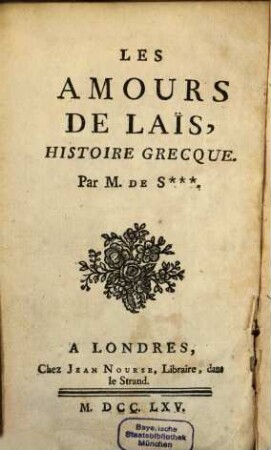 Les amours de Läis : histoire Grecque