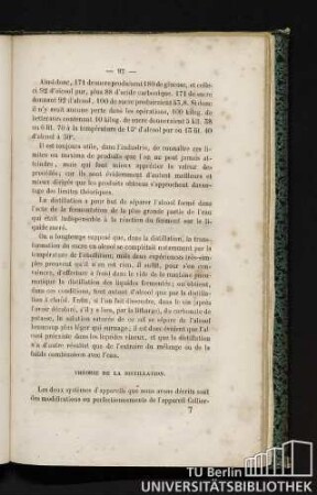 Théorie de la distillation.