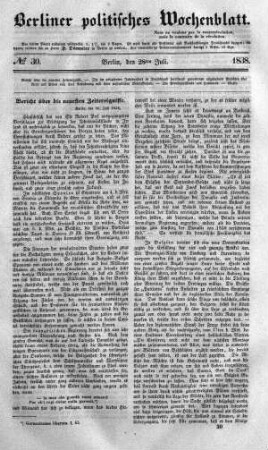 No 30, 28. Juli 1838