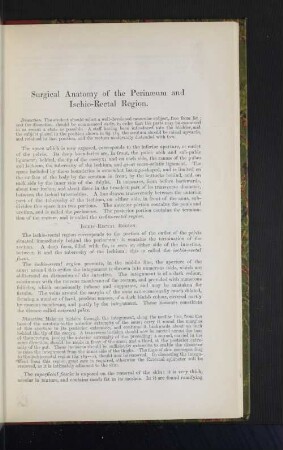 Surgical Anatomy of the Perinaeum and Ischio-Rectal Region