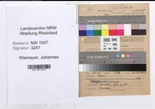 Entnazifizierung Johannes Wiemeyer , geb. 13.05.1896 (Beamter)