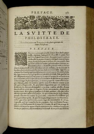 La Suitte De Philostrate. Les Images ou Tableaux de platte peinture du Jeune Philostrate