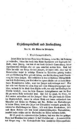 Erziehungsinstinkt und Beobachtung