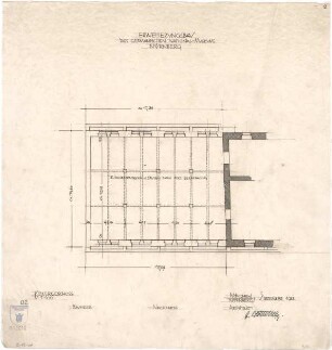 Bestelmeyer, German; Nürnberg (Bayern); Germanisches Nationalmuseum - Erweiterungsbau (Grundriss Keller)