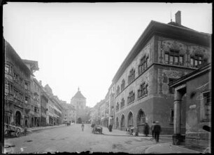 Rottweil. Straße mit Blick zum Schwarzen Tor