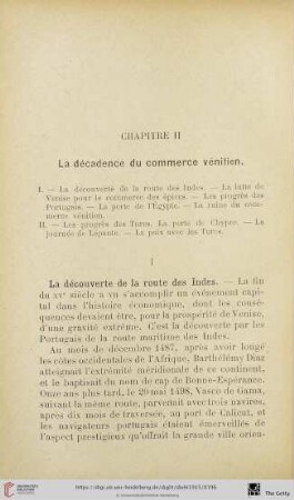 Chapitre II: La décadence du commerce vénitien