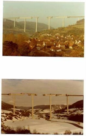 Kochertalbrücke, km 679,942 - 681,070 Gebaut Oktober 1976 - 15.Oktober 1979. Freivorbau