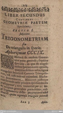 LIBER SECUNDUS CONTINENS GEOMETRIAE PARTEM Specialem.
