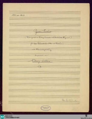 2 Lieder - Mus. Hs. 1173 (A) : V (3), pf