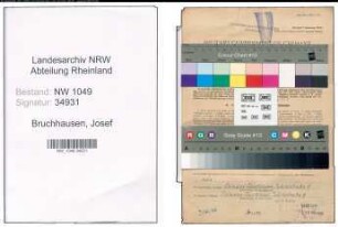Entnazifizierung Josef Bruchhausen , geb. 07.09.1901 (Bahnwart)