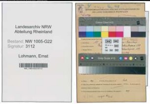 Entnazifizierung Ernst Lohmann , geb. 15.04.1905 (Milchhaendler)
