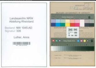 Entnazifizierung Anna Luther , geb. 23.04.1891 (Bueroangestellte)