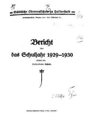 1929/30: Bericht ... - 1929/30