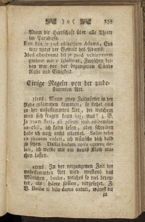 Einige Regeln von der unbestimmten Art.