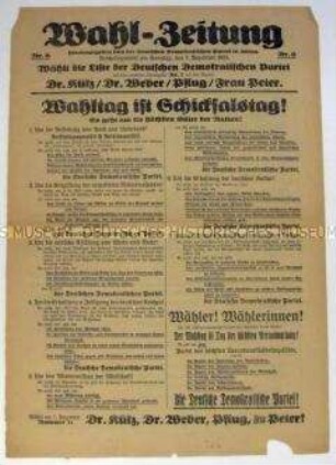 Sonderdruck der DDP zur Reichstagswahl 1924