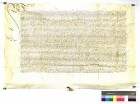 Bürgermeister und Rat der Stadt Nürnberg fertigen gemäß einem Mandat Kaiser Friedrichs III. vom 15. September 1484 (inseriert auf vorliegender Urkunde, siehe auch U 1555) auf Ersuchen der Stadt Schwäbisch Hall ein Vidimus oder Transsumpt einer in Freiburg ausgestellten Stadtrechtskonfirmation König Maximilians I. vom 31. Dezember 1497.