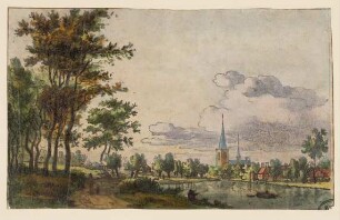 Flußlandschaft mit Kirche
