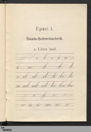 Epasi I: Duala-Schreibschrift