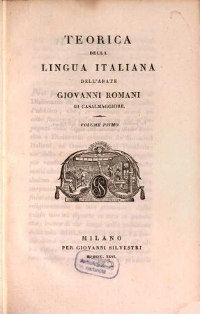Teorica della lingua italiana, 1