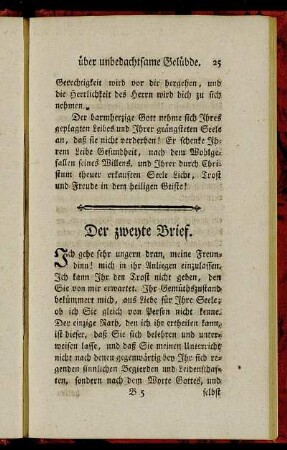 Der zweyte Brief.
