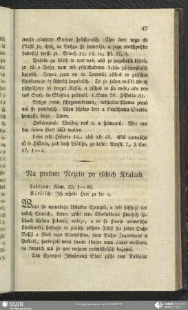 Na prednu Ṅeżelu po tschich Kralach