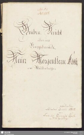 Gruben-Bericht über das Berggebaeude Neuer Morgenstern, Erbstl. am Muldenberge - 17.6825 4.