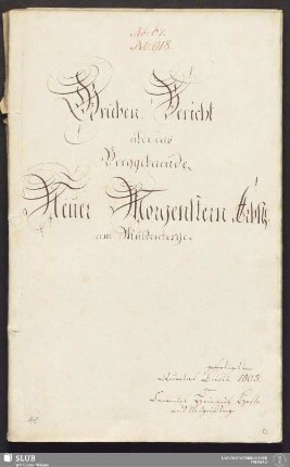Gruben-Bericht über das Berggebaeude Neuer Morgenstern, Erbstl. am Muldenberge - 17.6825 4.