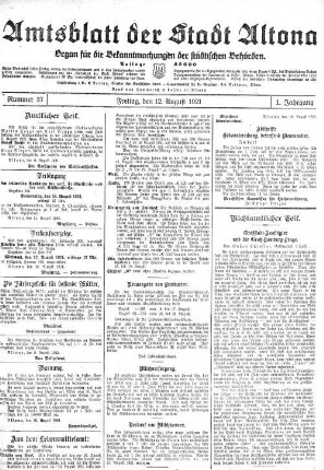 Nummer 37 : Freitag, den 12. August 1921