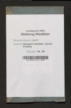 Testament Anna Elisabeth Schulte, Arnsberg