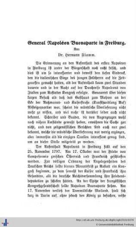 General Napoleon Buonaparte in Freiburg.