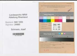Entnazifizierung Josef Schroers, geb. 01.11.1888 (Werkmeister)