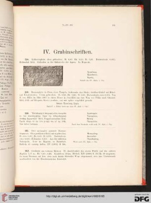 IV: Grabinschriften