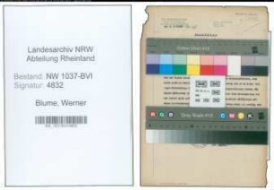Entnazifizierung Werner Blume , geb. 18.10.1910 (Fuhrunternehmer)