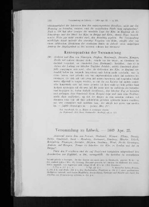Versammlung zu Lübeck. - 1469 Apr. 23.