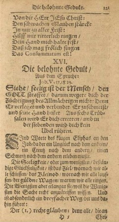 XVI. Die belohnte Gedult