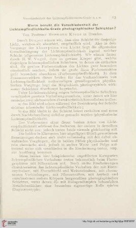 16: Worin beruht die Verschiedenheit der Lichtempfindlichkeits-Grade photographischer Schichten?