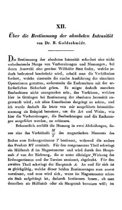 XII. Über die Bestimmung der absoluten Intensität