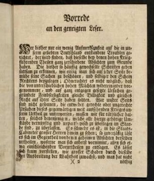 Vorrede an den geneigten Leser.