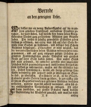 Vorrede an den geneigten Leser.