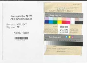 Entnazifizierung Rudolf Arend , geb. 17.07.1907 (Amtsgerichtsrat)