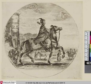 [Polnischer Reiter, einen Streitkolben haltend; A Mounted Polish Cavalier holding a Mace]