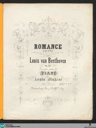 Romance pour violon par Louis van Beethoven : op.50