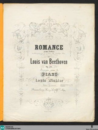 Romance pour violon par Louis van Beethoven : op.50