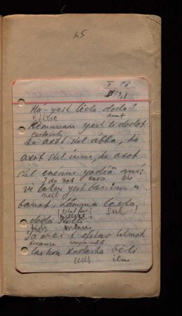 Handschriftlicher Notizzettel