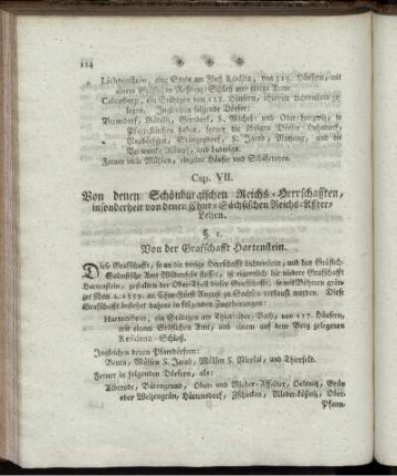 Cap. VII. Von denen Schönburgischen Reichs-Herrschafften, insonderheit von denen Chur-Sächsischen Reichs-Affter-Lehen.